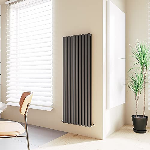 Huiyang Vertical Radiator Oval Column Designer Central Heating Tall Rad 1600x590mm Double Anthracite