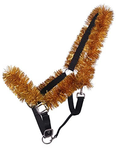 ARBO-INOX Weihnachtshalfter mit festlicher Girlande Weihnachten (Pony, Gold)
