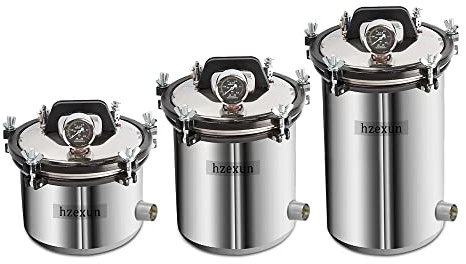 hzexun Autoclave en acier inoxydable stérilisateur à vapeur autoclave électrique de dispositif de stérilisateur de vapeur pour l'équipement médical dentaire (8L)