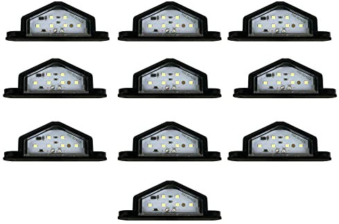 BATLAM 10Pcs LED License Plate Light Side Maker Light Warning Light 12V 24V for Motorcycle RV Truck Trailer,Black