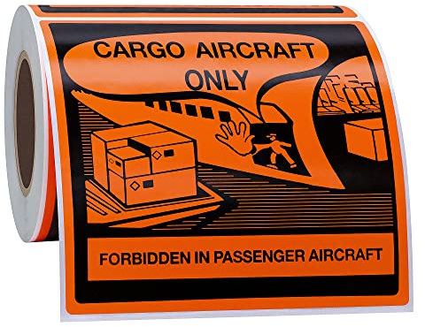 Hycodest 10x10cm Orange Cargo Aircraft Only Warning Labels Stickers Shipping Warning Labels Total 100 pcs Per Roll