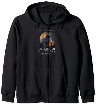 Beer Lover - Crowbar - Funny Beer Drinking Crow Meme Zip Hoodie