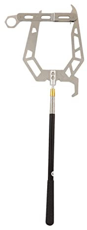 Der Bootshaken, Teleskop-Bootshaken, Mehrzweck-Dockhaken für Ihr Zuhause und im Freien U-Typ-Anlegeseil-Einfädler Dock-Haken-Kabeldraht (mit Teleskopstange) + Seil-U-Typ-Einfädler für Boote