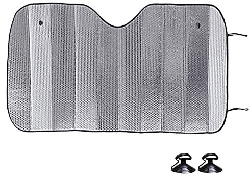 Various Parasol Pegable de Coche Delantero,Parasol de Ventana Delantera Luna de Coche Metalizado Protección Rayos UV Parabrisas, Protector Solar Camioneta,Turismo,SUV, Furgoneta(130X60cm)