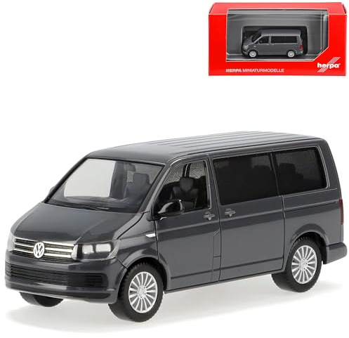 Volkwagen T6 Multivan Bus Grau Personen Transporter T5 Ab 2. Facelift 2015-2022 H0 1/87 Herpa Modell Auto mit individiuellem Wunschkennzeichen