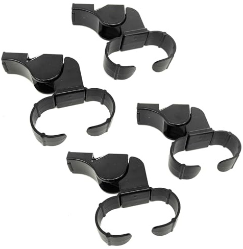 TSHAOUN 4 Stück Schiedsrichterpfeife Fingergriff-Pfeife, Kunststoff-Sportpfeifen, Classic Fingergrip Schiedsrichterpfeife, Schiedsrichter Pfeifen, Trainer Pfeife, für Sport, Wettbewerb