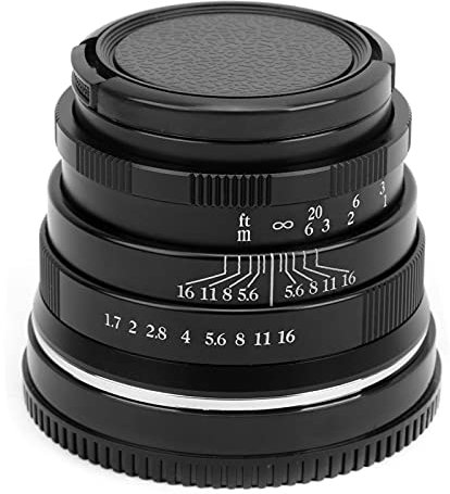 NEWYI Objectif Manuel à Grande Ouverture 35 Mm F1.7 E Mount pourA3000 – Objectif Portrait Idéal pour des Images Lumineuses – Revêtement Multicouche MC – Convient (Black)
