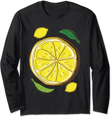 Joli cadeau jaune citron pour hommes, femmes et enfants Manche Longue