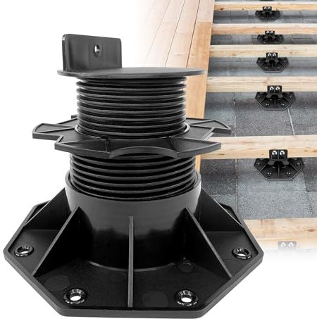 FIVMEN Cuscinetto regolabile in altezza in WPC per terrazze, 60 – 140 mm, autolivellante, per giardino, balcone, piastrelle, 20 pezzi