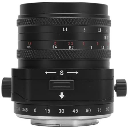 Lente Inclinable F1.4 de 50 Mm, Enfoque Manual Lente Vertical Inclinable de Medio Cuadro de Gran Apertura Apta para Cámara FX Mount X A3 X A5 X A7 X M1 X M2,
