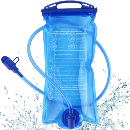 Bubuxy Trinkblase 1 l, verbesserte auslaufsichere Wasserblase 1 Liter, Wasserspeicher für Outdoor, Wandern, Camping, Laufen, Radfahren