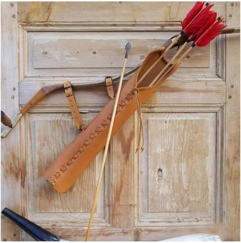PU-Leder Vintage Pfeilköcher Bogenhalter Cosplay Bogenschütze Jäger Larp Requisiten Steampunk Mittelalterlicher Stil Recurvebogen Jagd Schießtasche For Hallowee[Energieklasse A](Yellow-brown)