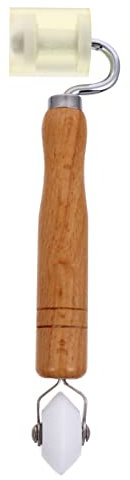 Yardenfun Rollenrad Mit Pu-oberfläche Holzgriff Andruckrolle Für Tapete Quiltrolle Konstruktionsrollenwerkzeug Leicht Und Tragbar