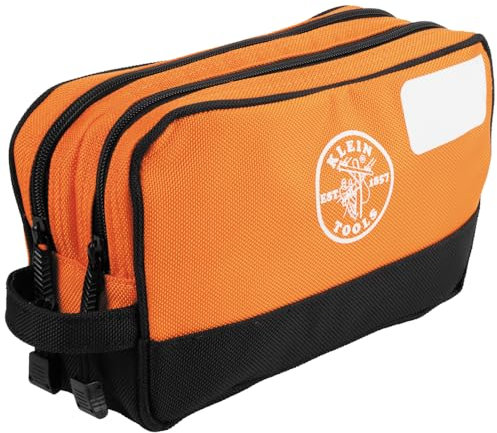 Klein Tools 55582 Werkzeugtasche mit Reißverschluss, Zwei Fächer, 25,4 x 15,2 cm, robuste Werkzeugtasche, Organizer, Mehrzwecktasche für Werkzeuge zum Basteln
