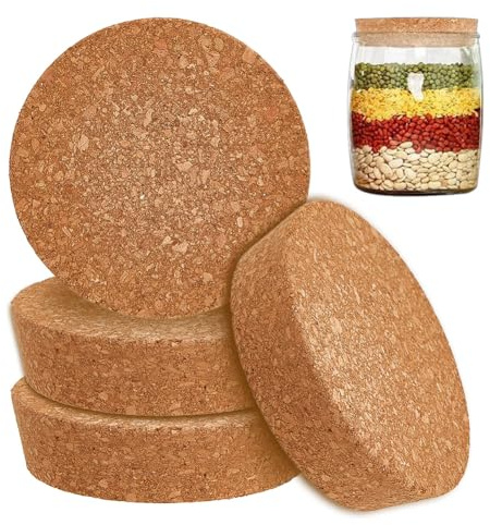 OLYCRAFT 4 Stück Große Korken Kork Flaschenverschlüsse 77-90mm Konische Korken Kork Einmachglasdeckel Konischer Korkverschluss Aus Holz Für Küche Hochzeitsgeschenke