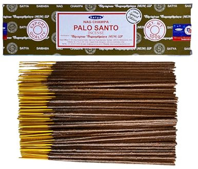 LAMARE Varillas de Incienso Satya Palo Santo - 1 Paquete de 100 g (80-90 Varillas) - Aromaterapia - Meditación - Yoga - Packaging EcoFriendly