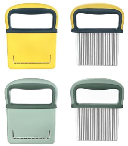 ZEACCT 2 Piezas Cortador Profesional de Verduras y Chips - Cuchilla de Acero Inoxidable para Preparar Patatas Fritas Caseras, Tiras de Pepino y Tapas Crujientes