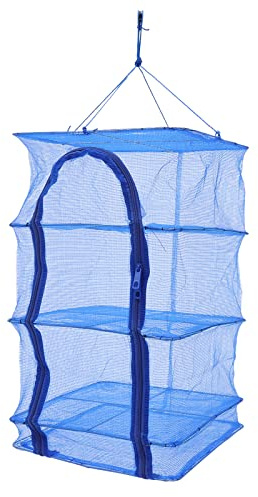 Red de secado de 4 capas para hierbas, plegable, para ropa, frutas, pescado, rejilla para colgar hierbas, estante de secado plegable