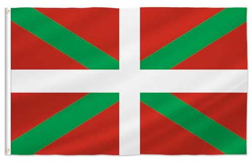 PTEROSAUR Bandera del País Vasco, banderas de las comunidades autónomas vascas de 60 x 90 cm (País Vasco, 2 x 3 pies)