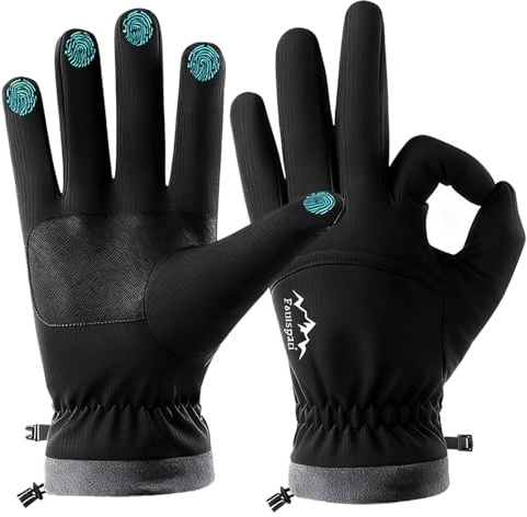 Fantspati Wasserdichte Winter-Skihandschuhe (Black, M)