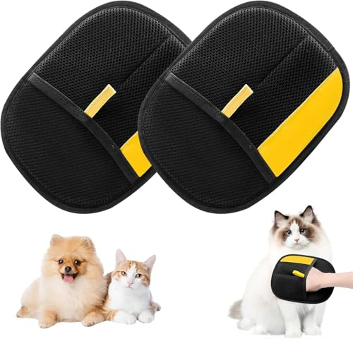 2026 Nuevo Guante para quitar el pelo de mascotas, Removedor de pelo electrostático reutilizable para gatos y perros, herramienta de guante de aseo (2 piezas)