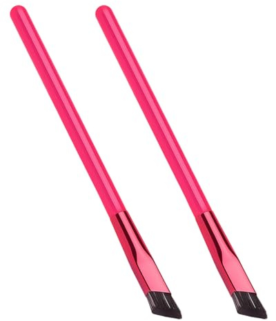 Lot de 2 pinceaux à sourcils inclinés avec fibres synthétiques, outil de maquillage multi-usage pour une application précise et un mélange facile Pinceau biseauté multifonction