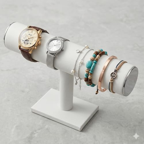 JOINPAYA Porte-Bijoux Décoratifs Multi-Fonction 9.17X2.76X5.12In Support Rangement Pour Bracelets Montres Colliers Organisateur Maison Et Boutique