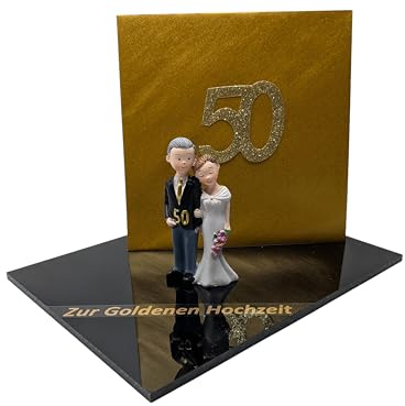 DIY Geschenk zur Goldenen Hochzeit – Personalisierbares Acryl-Geldgeschenk zum Selbst Basteln inkl. Karte – Kreative Idee zum Verpacken eines Geldgeschenks (Goldene Hochzeit 08)