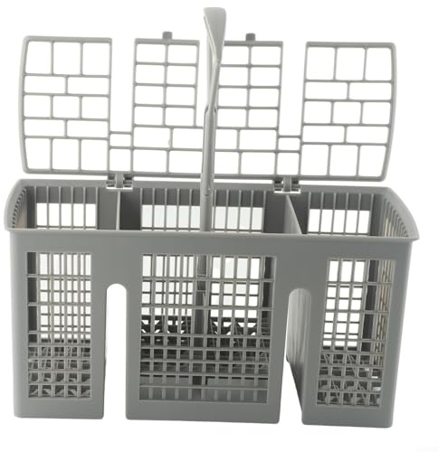 BildeeMait Panier à couverts pour lave-vaisselle Neff pour Gorenje Hotpoint, gris, 6 compartiments avec poignée ronde, partie 418280