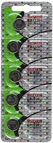 Maxell CR1220 3V Lithium Coin Cell Watch Batteries (5-Pack) by Maxell (English Manual)