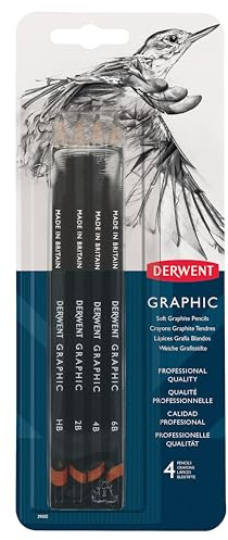 Derwent Graphic Pencils, Soft, Pack, 4 Count (39005)