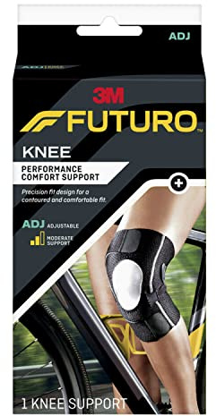 FUTURO Performance Compression Knee Support, Ideal for Everyday Activities, One Size - Black