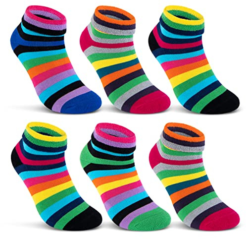 sockenkauf24 2 | 4 | 6 Paar Damen THERMO Socken Innenfrottee warme Wintersocken Umschlagsocken Bunte Ringel 12790 WP (6 Paar 39-42)