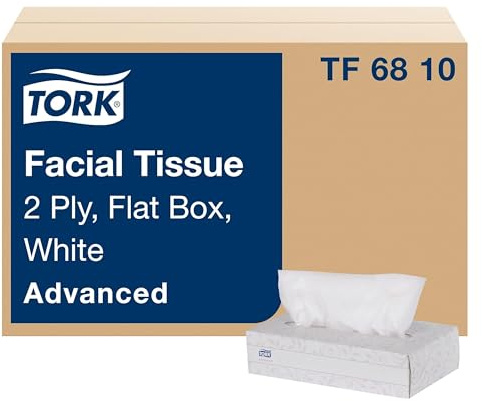 Tork Advanced Facial Tissue White Soft, Gentle 2-Ply, F1 Dispenser Compatible 30 Boxes x 100 Tissues (TF6810)