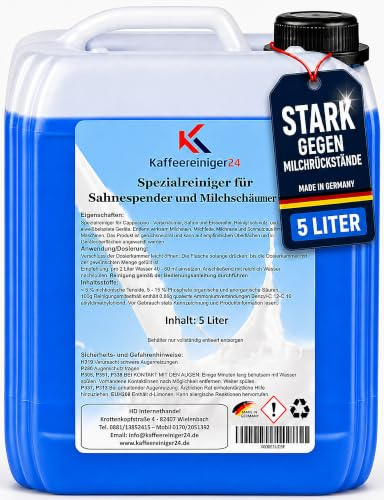 Kaffeereiniger24 - Milchsystemreiniger 5 L kompatibel mit Jura, DeLonghi, WMF, Saeco & Melitta – Milchschaumreiniger für Kaffeevollautomaten