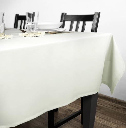 Rollmayer Tischdecke Tischtuch Tischwäsche Gastronomie Kollektion Vivid Uni einfarbig pflegeleicht waschbar zur Auswahl, Produkt für den täglichen Gebrauch(Ecru 2, 140x180cm)