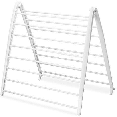 Whitmor Spacemaker Folding Drying Rack, Freestanding Indoor Clothes Dryer, Space Saving Compact Design, 6L x 26W x 51.5H, White