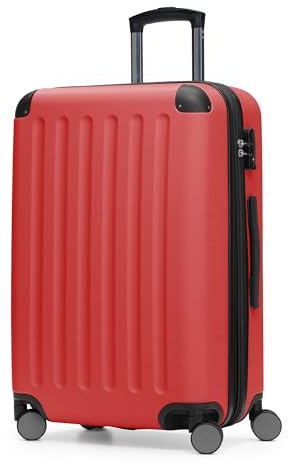 Hauptstadtkoffer Spree - Mittelgroßer Hartschalenkoffer, TSA, 4 Rollen, Koffer, Trolley, Rollkoffer, Reisekoffer, Volumenerweiterung, 65 cm, 74 Liter, Rot