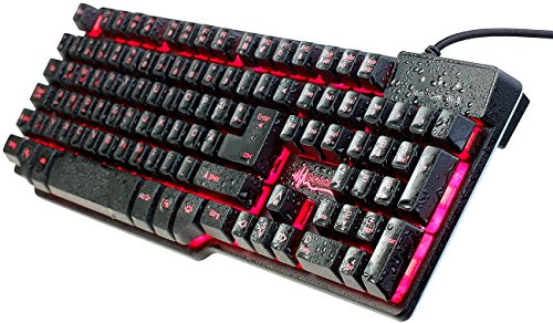 GeneralKeys Tastatur LED: Halbmechanische USB-Gaming-Tastatur, 7-farbig beleuchtet, wasserfest (wasserdicht, mechanisch, viel)