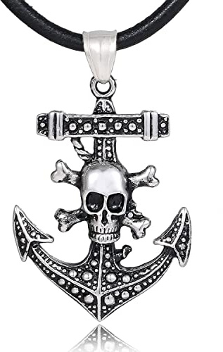 DonDon Herren Lederkette Leder Halskette 50 cm mit Edelstahl Anhänger Drache Thor Hammer Zahn Totenkopf Löwe und vielen weiteren