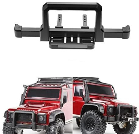ZuoLan 1/10 Échelle Acier Le pare-choc avant avec 2pcs rouge treuil schackel 2 LED lumière pour Traxxas Trx4 T4 RC Crawler Modèle voiture (le pare-choc avant)