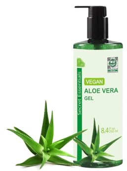 Aloe Vera Gel - Vegan | KOSMETIKANALYSE: SEHR GUT | für Haut, Haare & Körper | 250ml Premium Qualität | Mit PUREM BLATTSAFT | 100% NATÜRLICH & REIN | | Secret Essentials
