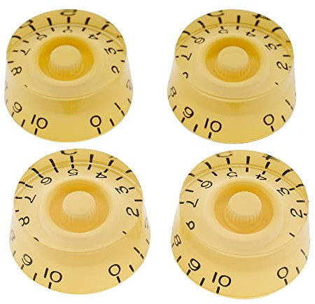 Musiclily Pro Imperial Zoll Gitarre Knöpfe Zylinder Potiknöpfe Speed Knobs für USA Les Paul Style E-Gitarre, Creme (4er Set)