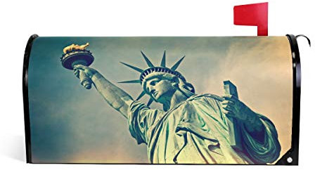 Linomo Magnetische Briefkasten-Abdeckung Freiheitsstatue Briefkasten-Umschlag Briefkasten-Abdeckung für Haus Garten Hof, Außendekoration für Übergröße 63,5 x 53,3 cm
