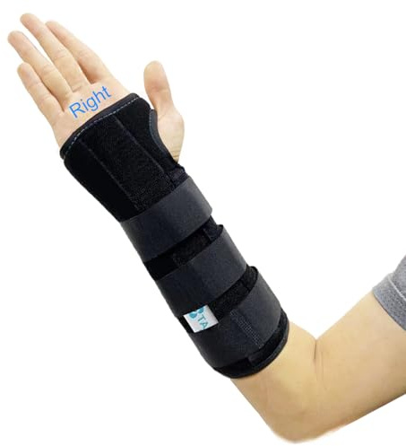 TANDCF Unisex Forearm and Wrist Support Splint Brace Double Fixation Wrist Brace for Carpal Tunnel, Adjustable Night Time Forearm Immobilizer Brace Splints,9.8 inch (25cm) length(RH/S)