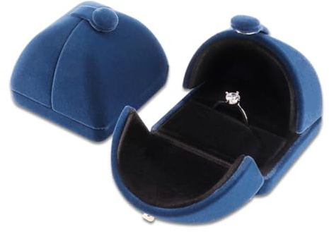 iSuperb Cajas para Joyas Franela Doble Abierta Anillo Pendiente Colgante Collar Pulsera Almacenamiento Caja de Regalo Ring Jewelry Box para Bodas de Compromiso, 6.5x6x5cm