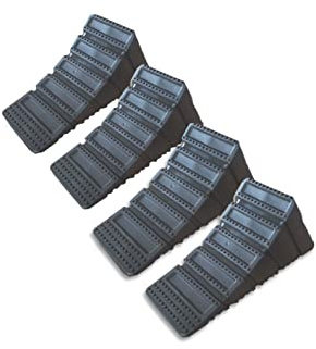 4 x Unterlegkeile PKW-Anhänger schwarz inkl. Halter