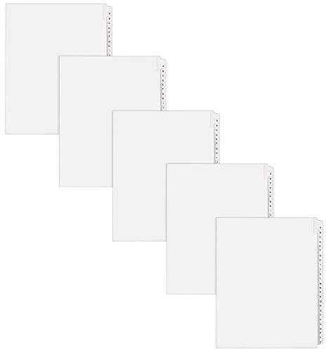 Avery Legal Exhibit Dividers, Side Tab, A-Z, White, 5 Sets