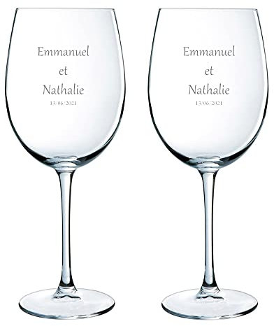 My original gift Étui de deux verres à vin personnalisés - Cadeau personnalisé pour les couples