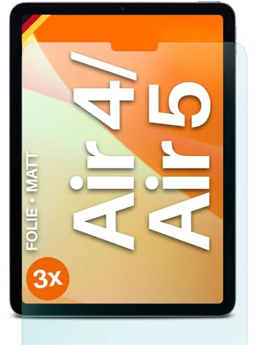 moex® FlexProtect Schutzfolie matt kompatibel mit iPad Air (4./5. Generation) Folie gegen Reflexionen, Anti Reflex Displayschutz, matte Displayfolie, robust und Kratzfest – 3 Stück